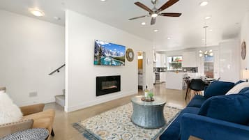 Townhome, Multiple Beds, Patio, Mountain View (844 Jerome Unit 3) | Living area | 42-inch flat-screen TV with digital channels, fireplace