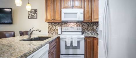Prepare your favorite meals in the full kitchen