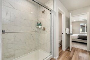 Townhome, Multiple Beds, Patio (2938 Barnstormer St Unit #1) | Bathroom | Hair dryer, towels - Mosaic Modern - Dog Friendly, Pool + King Suite (Fort Collins)