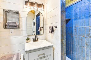 House (1 Bedroom) | Interior - Covered Deck & Hot Tub: Cozy Retreat in Campton! (Campton)