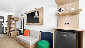 Blackout curtains, iron/ironing board, free WiFi, bed sheets