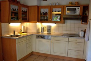Fridge, microwave, stovetop, dishwasher
