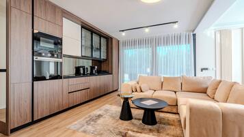 Deluxe-Villa, Gartenblick | Eigene Küche | Großer Kühlschrank, Mikrowelle, Ofen, Herdplatte