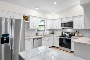 Fridge, microwave, oven, stovetop - 3BR Family Getaway Steps to Sand & Sun (St. Augustine)