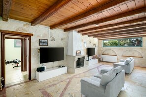Smart TV, fireplace, video games
