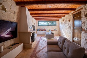 Smart TV, lareira, videogames, livros