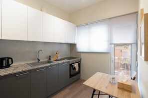 Superior Apartment, 2 Bedrooms, Balcony, City View | Private kitchen