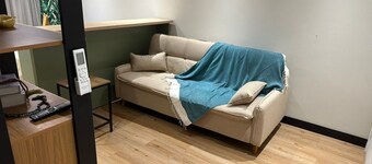 Stay in this 1 bedroom apartment with AC and WiFi on José Menino beach in Santos