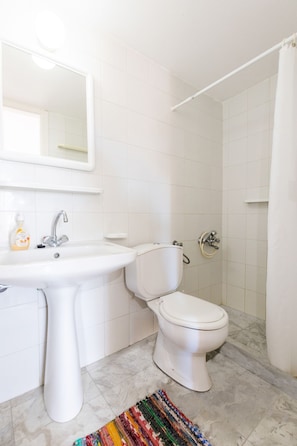 Douche, serviettes fournies