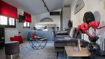 1 bedroom, desk, iron/ironing board, travel crib