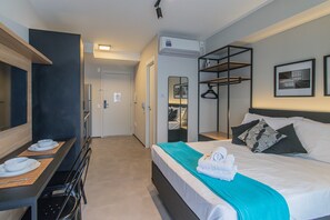 1 bedroom, desk, iron/ironing board, travel cot