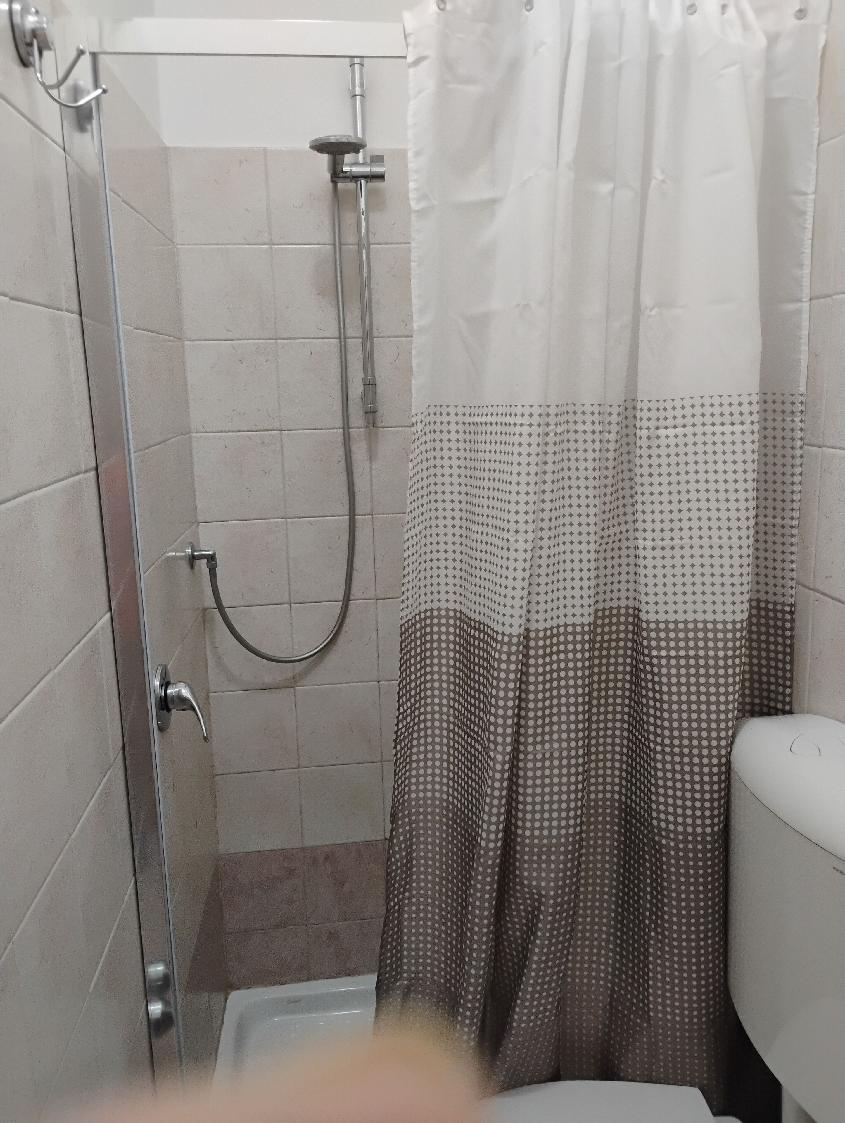 Dusche, umweltfreundliche Kosmetikartikel, Haartrockner, Bidet