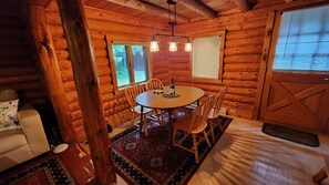 Dining - Cozy 3-Bedroom All-Season, Drive-To Lakeside Log Cabin - Under New Ownership (Cook)