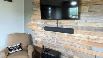 TV, fireplace, DVD player