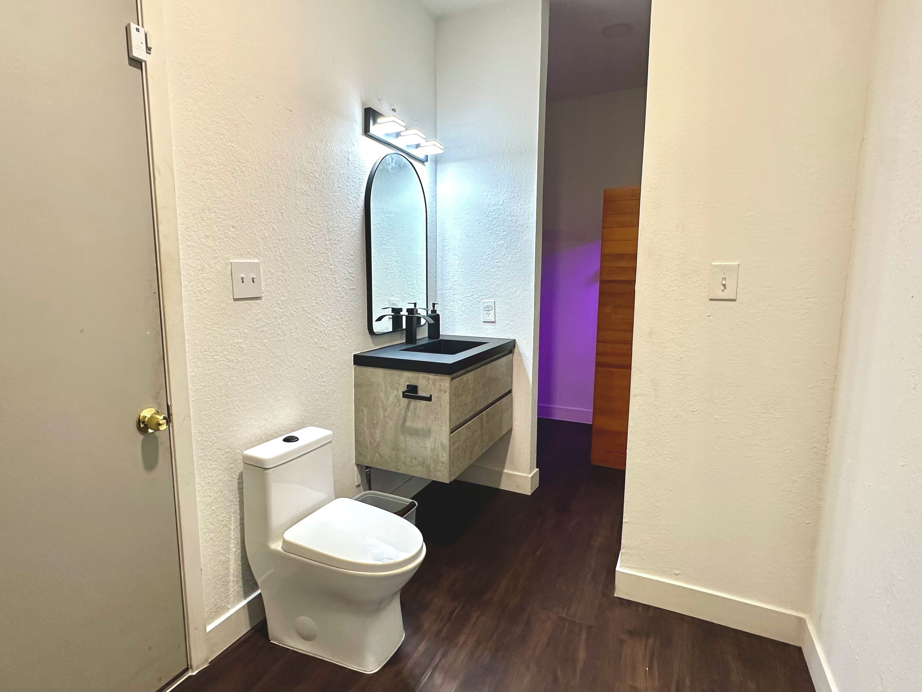 Shower, towels, soap, toilet paper