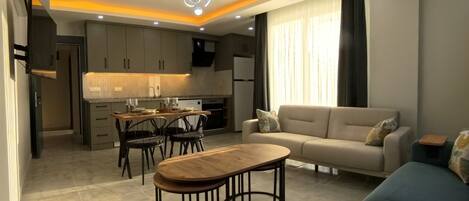 Exclusive Apartment, Kitchen, City View | Free cots/infant beds, free WiFi, bed sheets