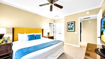 4 bedrooms, laptop workspace, iron/ironing board, bed sheets