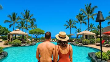 Condo (6 Bedrooms) | Pool | Outdoor pool, a waterfall pool, pool umbrellas, sun loungers