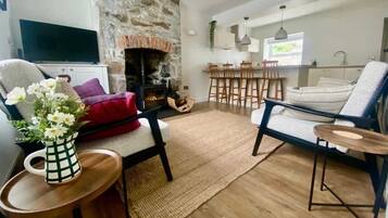 TV, fireplace, offices