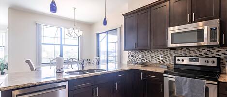 Microwave, oven, stovetop, dishwasher