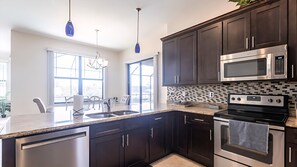 Microwave, oven, stovetop, dishwasher