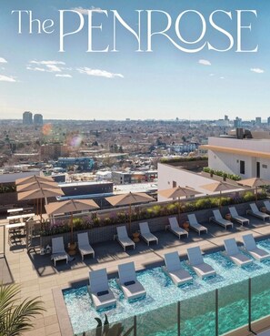 Outdoor pool, a heated pool - Luxury penthouse in enchanting Denver with bar, gym, pool, sauna & more (Denver)