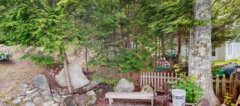 Peaceful Lakefront Escape with Outdoor Dining, Beach Access,  Deck & Firepit