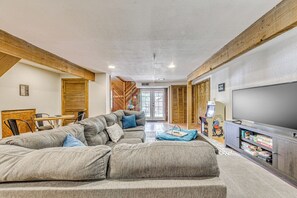 TV, fireplace - 1 Block to Hiking: Ruidoso Home w/ Game Room (Ruidoso)