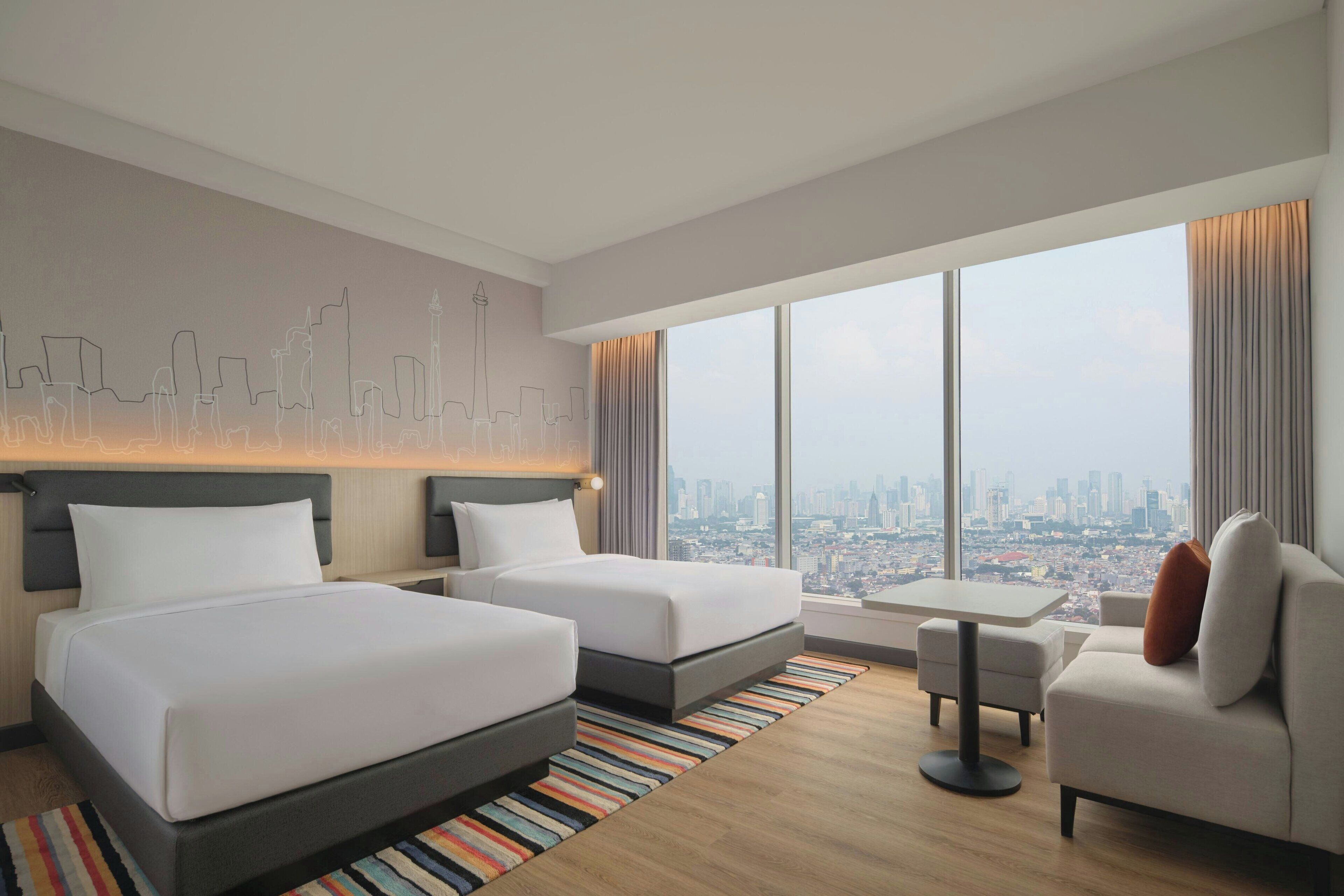 Loft, 2 Single Beds, City View (Sky) | Premium bedding, down duvets, minibar, in-room safe