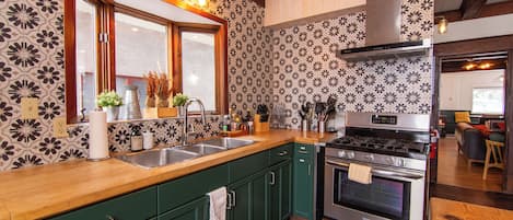 Microwave, oven, stovetop, dishwasher