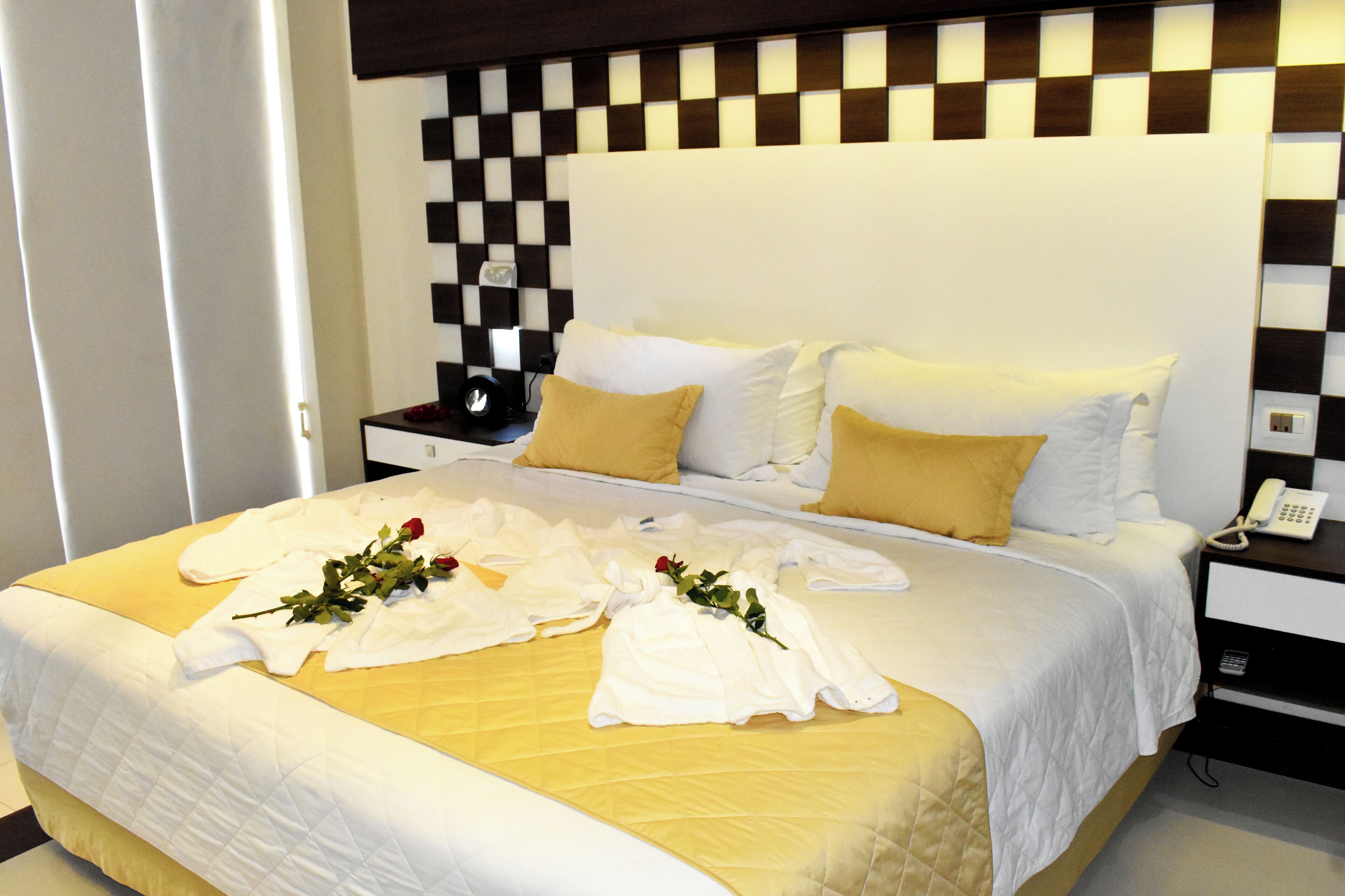 Cubrecamas, minibar, escritorio y espacio para trabajar con laptop 