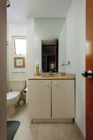 Gallery-huoneisto, 2 makuuhuonetta, keittiö, kaupunkinäköala | Kylpyhuone