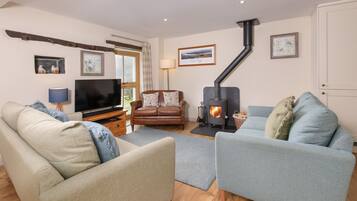 Smart TV, DVD player, books, video library