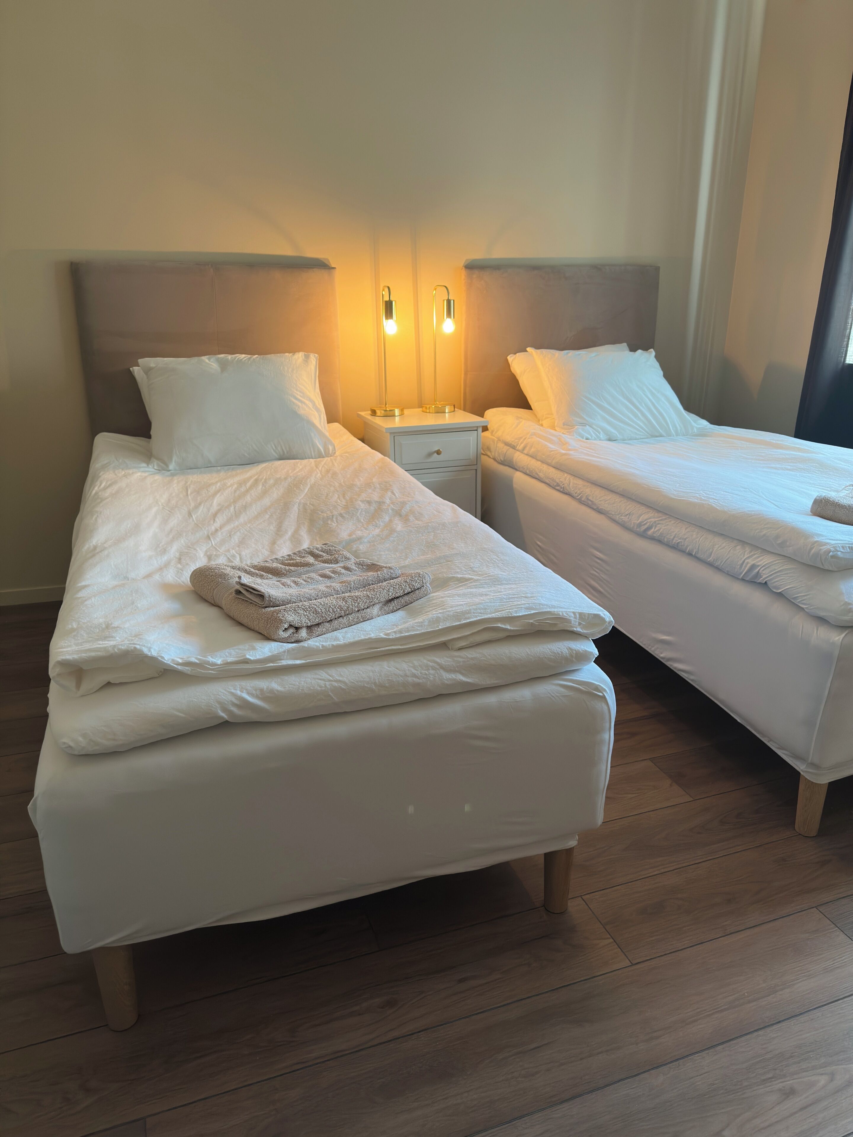 Basic-værelse med 2 enkeltsenge - terrasse - udsigt til have | Gratis Wi-Fi