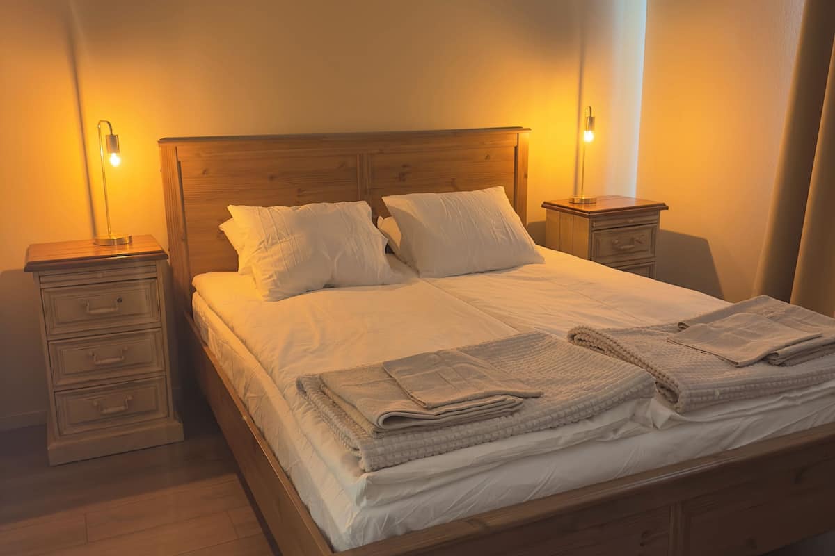 Basic Double Room, Patio, Garden View | Pillowtop beds, blackout drapes, soundproofing, travel crib