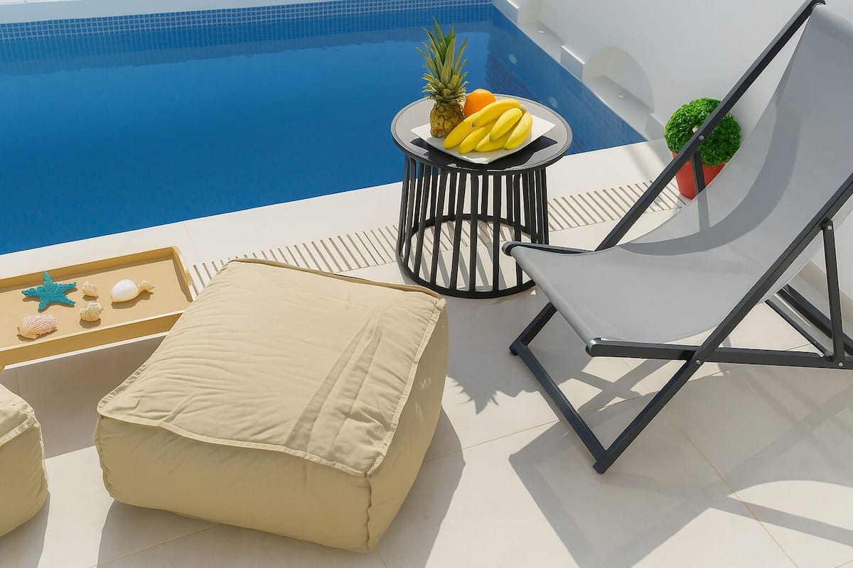 Villa Deluxe, alberca privada, vista al mar | Terraza o patio