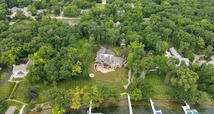 Geneva Lake Guest House with Private Pier Fire Pit Pool Table Monthly Stays