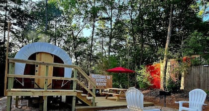Rustic Wagon Glamping Hot Tub