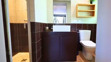 Dusche, Haartrockner, Handtücher