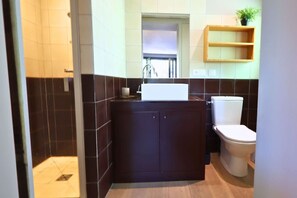 Dusche, Haartrockner, Handtücher