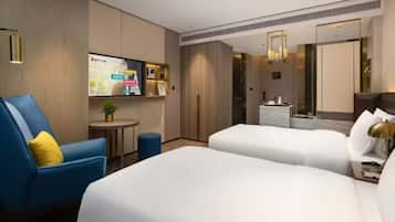 City Twin Room, City View | Desk, laptop workspace, blackout curtains, soundproofing
