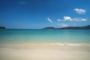On the beach, white sand, beach massages