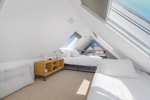 3 bedrooms, iron/ironing board, travel cot, WiFi