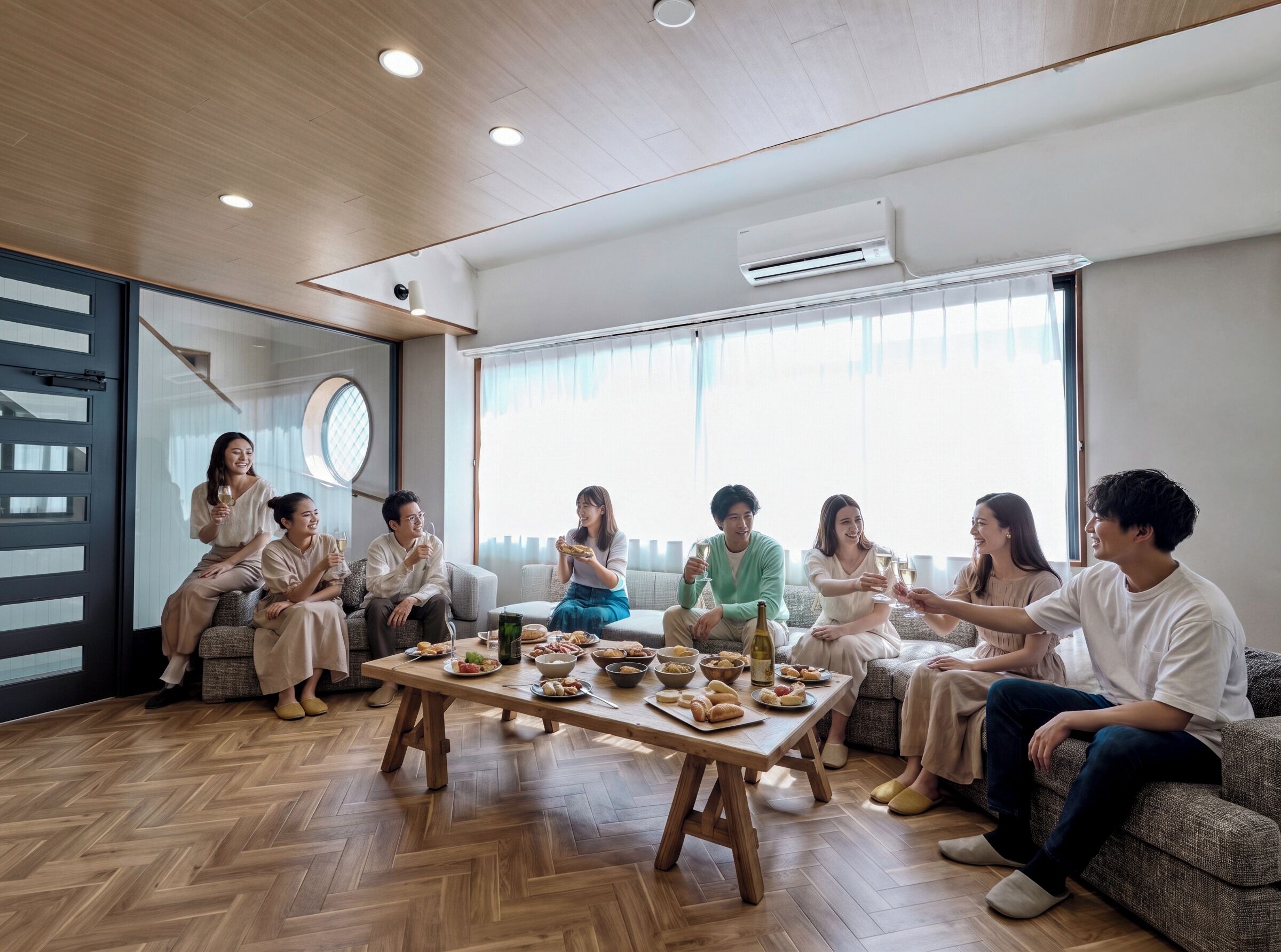 ファミリー アパートメント | リビング エリア | 64 インチの薄型テレビ (デジタル放送視聴可)