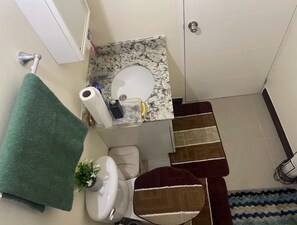 Towels, soap, toilet paper