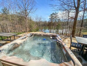Outdoor dining - Lakefront~Dock~Hot tub~Firepit~Dog Friendly! (Mill Spring)