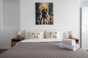 Egyptian cotton sheets, premium bedding, desk, laptop workspace