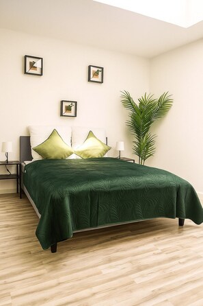 1 bedroom, iron/ironing board, bed sheets