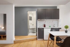 Deluxe Suite, City View | Private kitchenette | Full-size fridge, microwave, espresso maker, coffee/tea maker - Acropolis Cozy Suites (Athens)