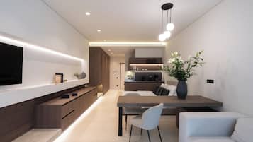 Luxury Apartment, 1 Double Bed, Balcony, City View | Premium bedding, in-room safe, individually decorated